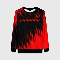 Свитшот женский Changan - red gradient посередине, цвет: 3D-черный