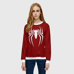 Свитшот женский SpiderMan - logo, цвет: 3D-белый — фото 2