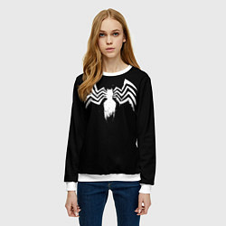 Свитшот женский Venom - logo, цвет: 3D-белый — фото 2