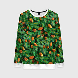 Женский свитшот Ёлка зелёная с шишками