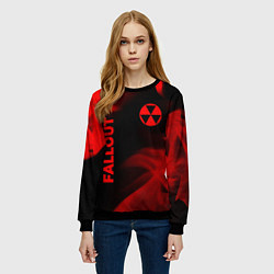 Свитшот женский Fallout - red gradient вертикально, цвет: 3D-черный — фото 2