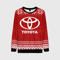 Свитшот женский Новогодний Toyota, цвет: 3D-черный