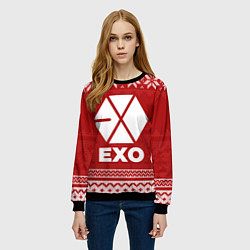 Свитшот женский Новогодний Exo, цвет: 3D-черный — фото 2