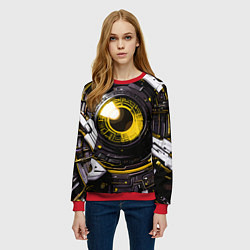 Свитшот женский Жёлтая сфера киберпанк, цвет: 3D-красный — фото 2