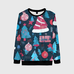 Женский свитшот Плюшевая новогодняя абстракция