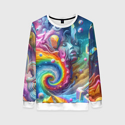 Женский свитшот Абстрактное граффити с лицом девушки