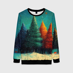 Женский свитшот Разноцветные елочки