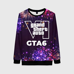 Свитшот женский Праздничный GTA6, цвет: 3D-черный