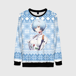 Женский свитшот Rei christmas sweater Evangelion