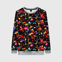 Свитшот женский Новогодние гирлянды, цвет: 3D-меланж
