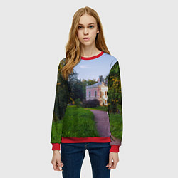 Свитшот женский Дворец Петра III в Ораниенбауме, цвет: 3D-красный — фото 2