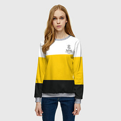 Свитшот женский Без труда не вытащишь и рыбку - с флагом черная на, цвет: 3D-меланж — фото 2