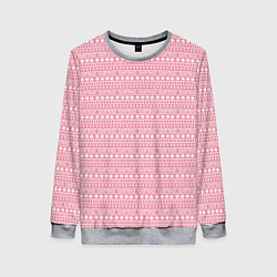 Женский свитшот Розовый с белым простой узор