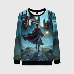 Свитшот женский Гарри Поттер с волшебной палочкой - Хогвартс, цвет: 3D-черный