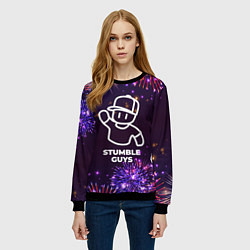 Свитшот женский Праздничный Stumble Guys, цвет: 3D-черный — фото 2
