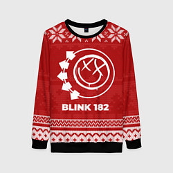 Свитшот женский Новогодний Blink 182, цвет: 3D-черный
