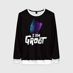 Свитшот женский Я есть Грут, цвет: 3D-белый