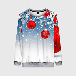 Женский свитшот Ёлочные ветви с игрушками