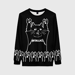 Свитшот женский Metallica: cat rock, цвет: 3D-черный