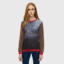 Свитшот женский Замок принцессы, цвет: 3D-красный — фото 2