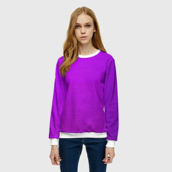 Свитшот женский Градиент сиреневый металл, цвет: 3D-белый — фото 2