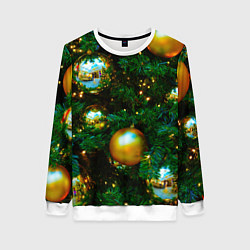 Женский свитшот Новогодние украшения на ветках