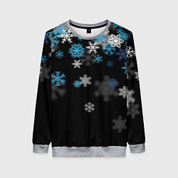 Свитшот женский Снежинки объемные, цвет: 3D-меланж