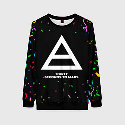 Свитшот женский Thirty Seconds to Mars конфети, цвет: 3D-черный