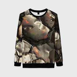 Свитшот женский Жидкая субстанция светло-коричневая, цвет: 3D-черный