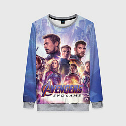 Свитшот женский Мстители пережившие щелчок Таноса, цвет: 3D-меланж