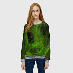 Свитшот женский Зелёный дым абстракция, цвет: 3D-меланж — фото 2