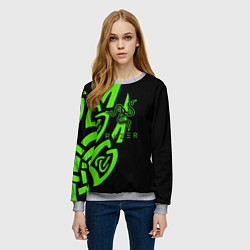 Свитшот женский Razer лого лес, цвет: 3D-меланж — фото 2