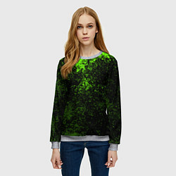 Свитшот женский Зеленые брызги красок, цвет: 3D-меланж — фото 2