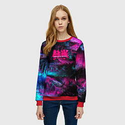 Свитшот женский Tekken neon colors, цвет: 3D-красный — фото 2