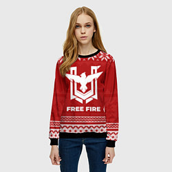 Свитшот женский Новогодний Free Fire, цвет: 3D-черный — фото 2