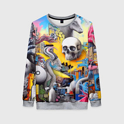 Свитшот женский Урбанистический сон - сюрреализм, цвет: 3D-меланж