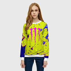 Свитшот женский Monster energy краски, цвет: 3D-белый — фото 2