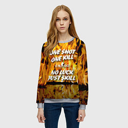 Свитшот женский Counter Strike - motto flame, цвет: 3D-меланж — фото 2
