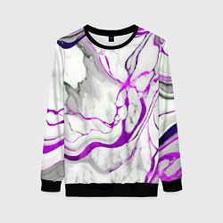 Женский свитшот Фиолетово-белый мрамор