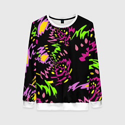 Женский свитшот Яркие абстрактные круги-зигзаги