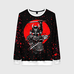 Женский свитшот Кровавый самурай и луна