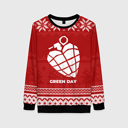 Свитшот женский Новогодний Green Day, цвет: 3D-черный