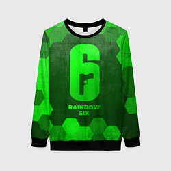 Свитшот женский Rainbow Six - green gradient, цвет: 3D-черный