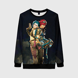 Свитшот женский Заклятые сестры Вай и Джинкс из Аркейн, цвет: 3D-черный