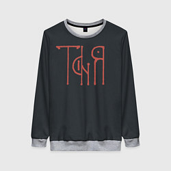 Женский свитшот Таня - красная надпись вязью