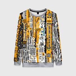 Женский свитшот Cyberpunk pattern yellow