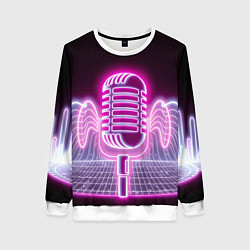 Женский свитшот Розовый неоновый микрофон