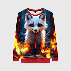 Женский свитшот Песец в огне