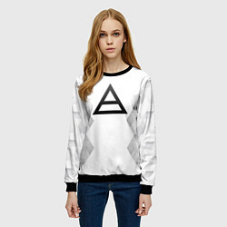 Свитшот женский Thirty Seconds to Mars white poly, цвет: 3D-черный — фото 2