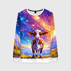 Женский свитшот Коровка и звездное небо